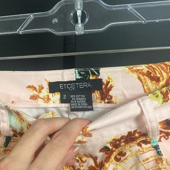 Etcetera pink print cropped pant size 2 - Picture 5 of 6